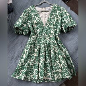 Showpo Green and White Patterned Dress
